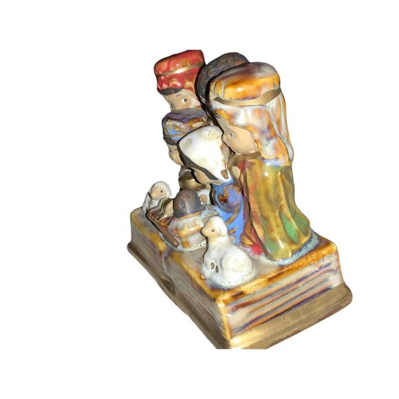 Handcrafted Small Ceramic Nativity Scene Figurine w/ Adorable Characters & Sheep - Picture 16 of 16